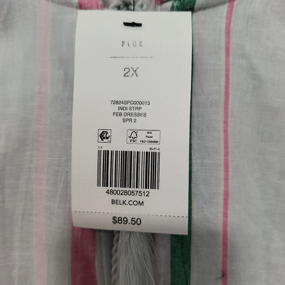 New Striped Dress / Size 2X - Picture 3 of 9